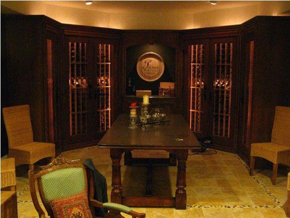 Personal wine cellar barrel carving